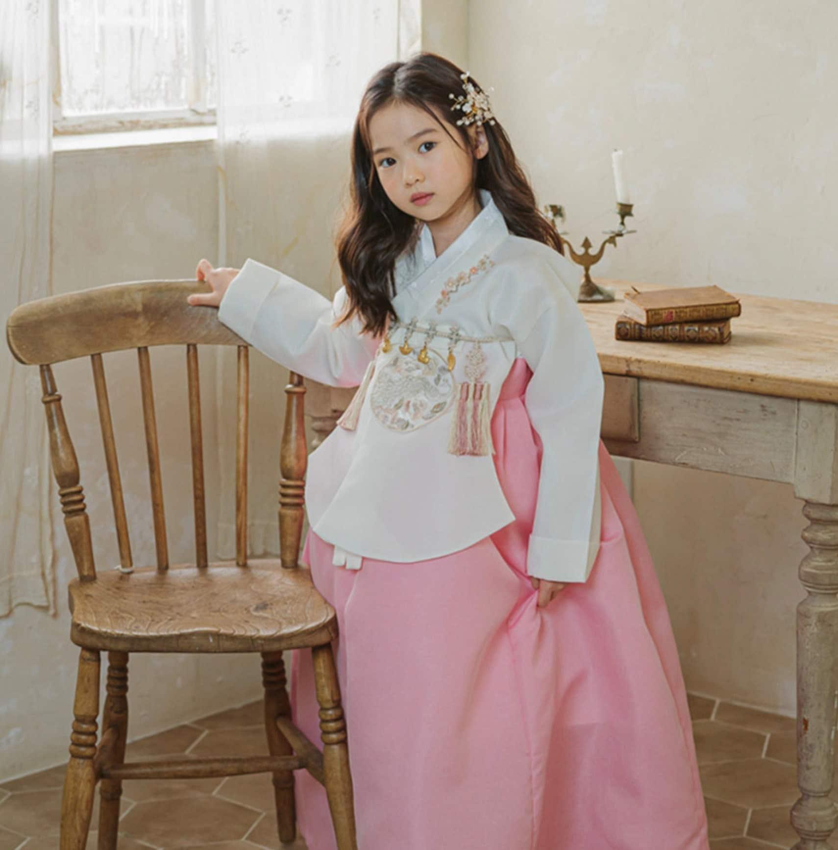 Jeongyun Pink Skirt Girl Hanbok (100D-15YR) - Native Korean