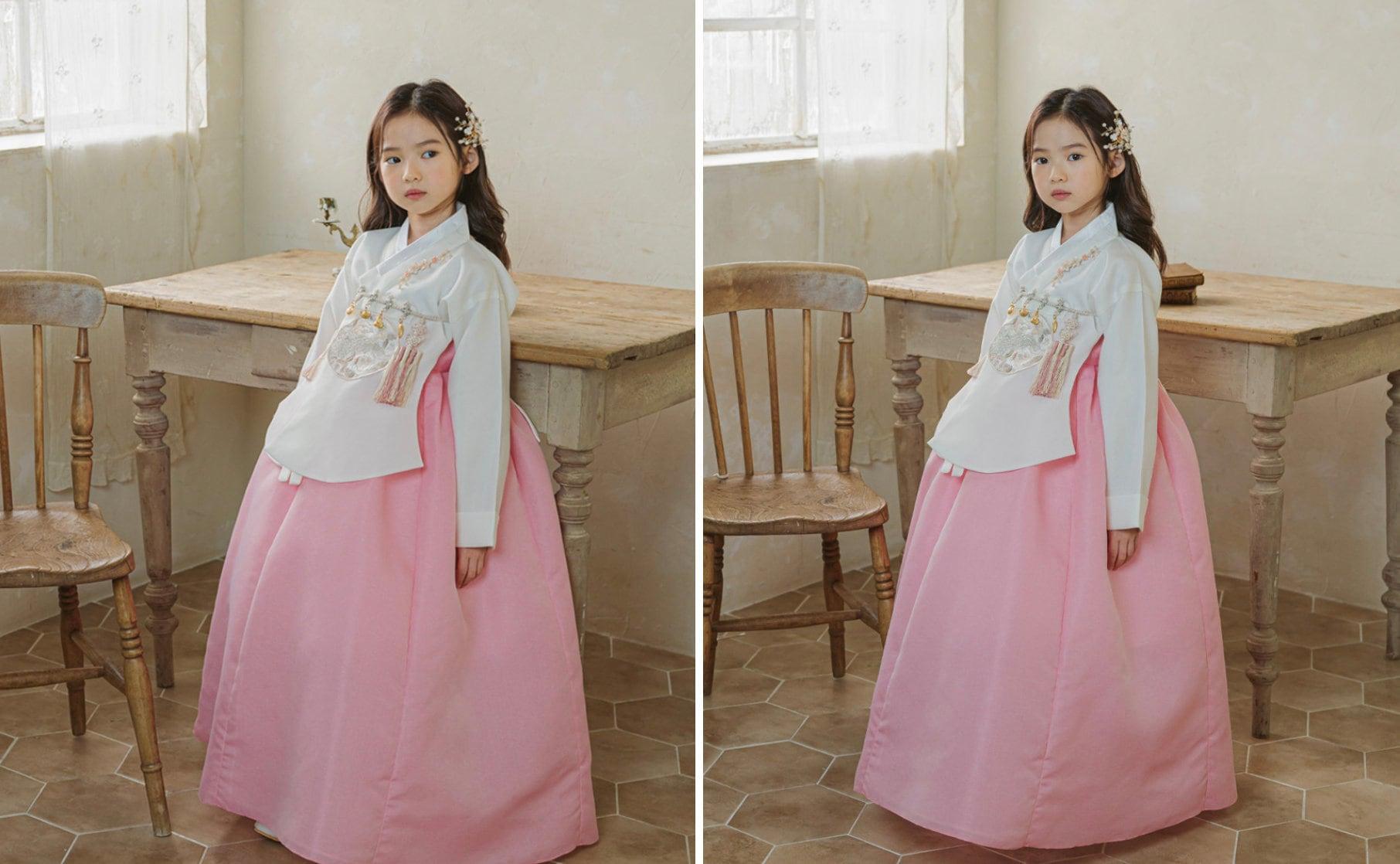 Jeongyun Pink Skirt Girl Hanbok (100D-15YR) - Native Korean