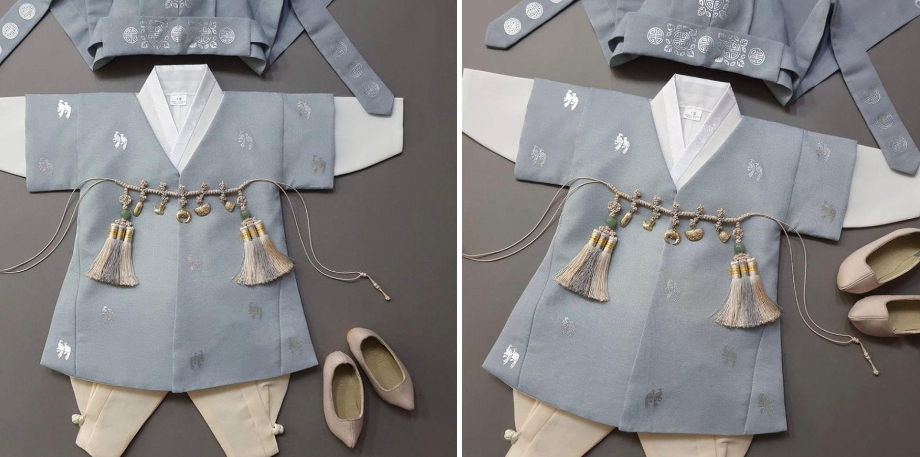 Joon Beige Foil 5 Color Pants Boy Hanbok (100D-10YR) - Native Korean