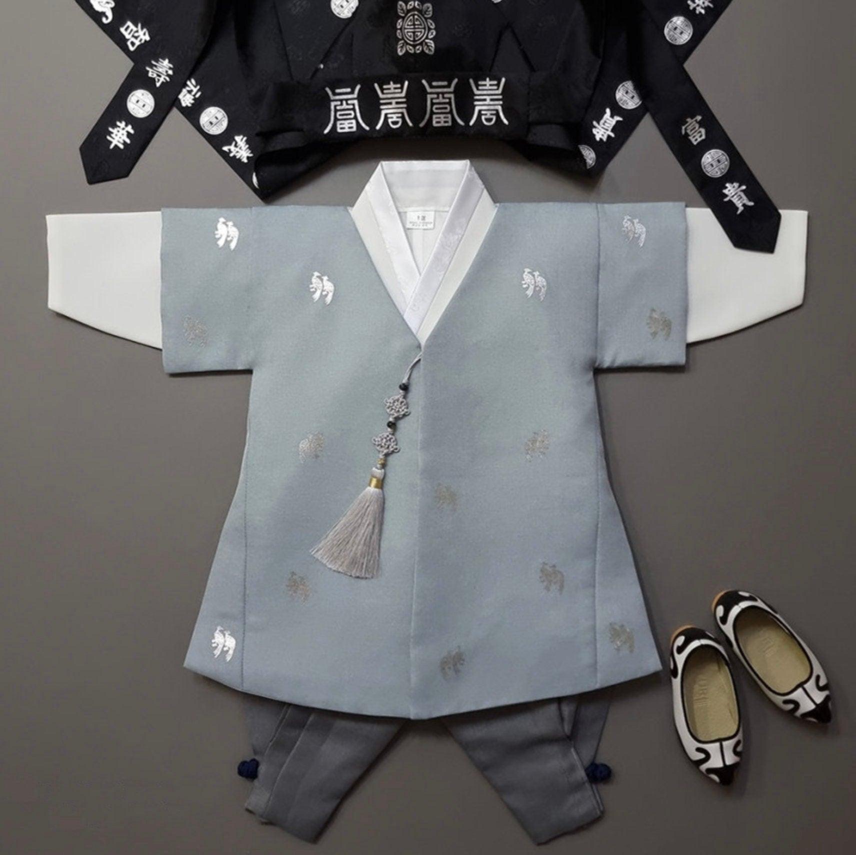 Joon Beige Foil 5 Color Pants Boy Hanbok (100D-10YR) - Native Korean