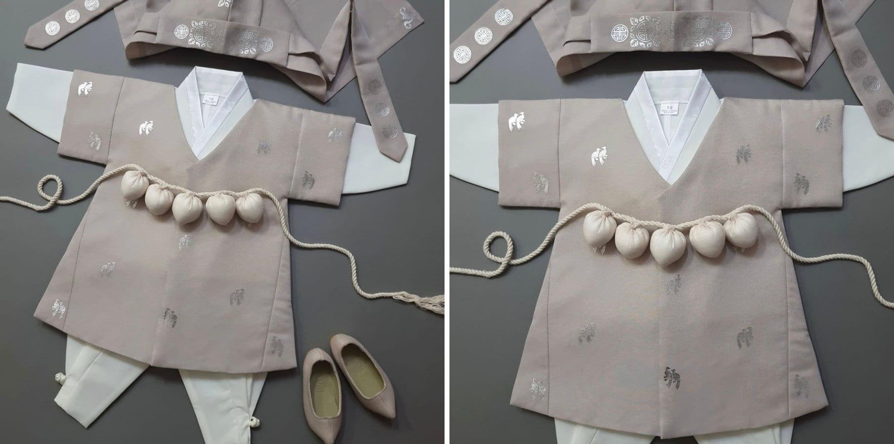 Joon D.Beige Foil 5 Color Pants Boy Hanbok (100D-10YR) - Native Korean