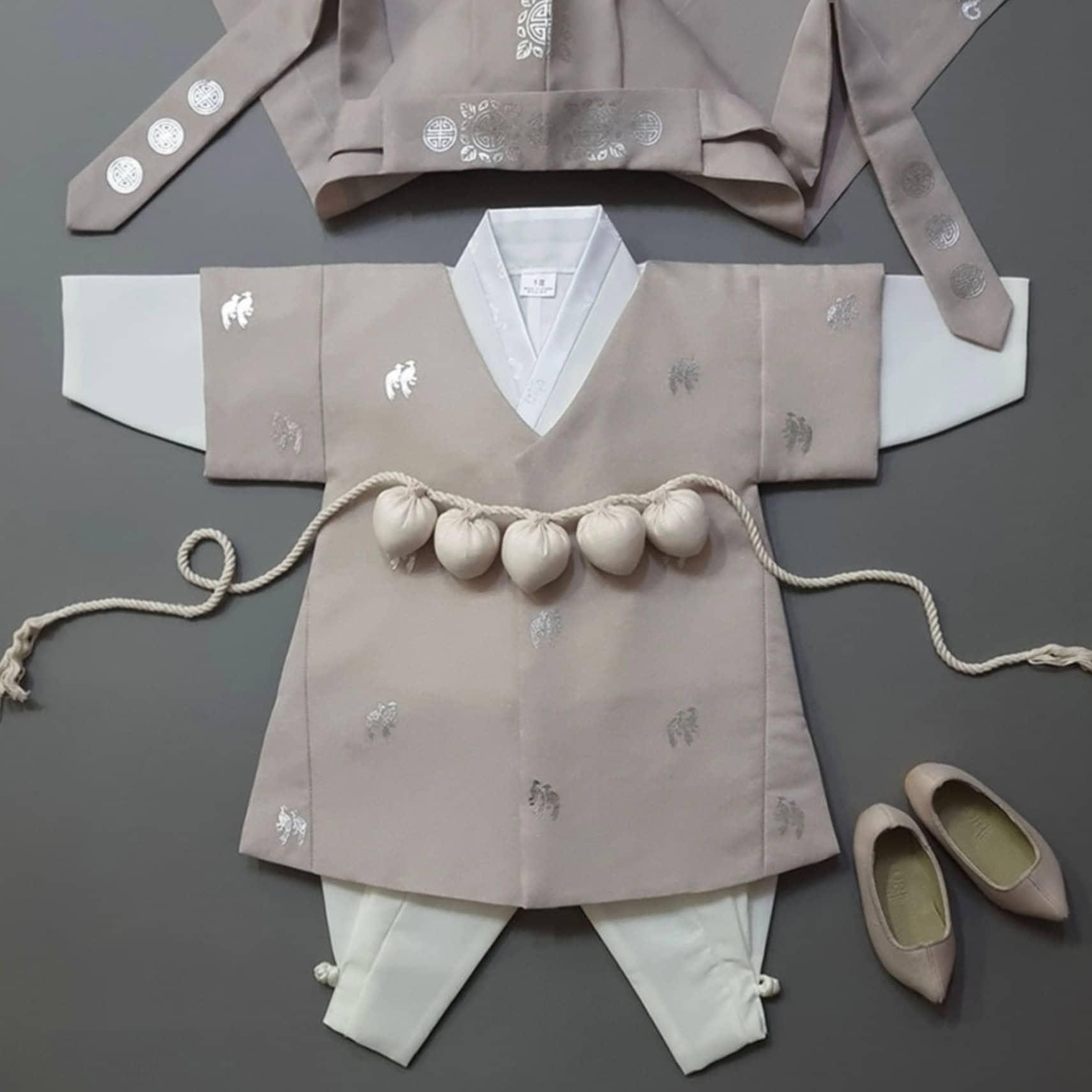 Joon D.Beige Foil 5 Color Pants Boy Hanbok (100D-10YR) - Native Korean