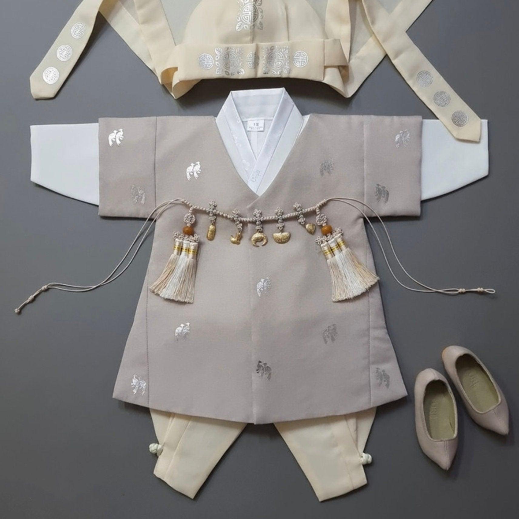 Joon D.Beige Foil 5 Color Pants Boy Hanbok (100D-10YR) - Native Korean
