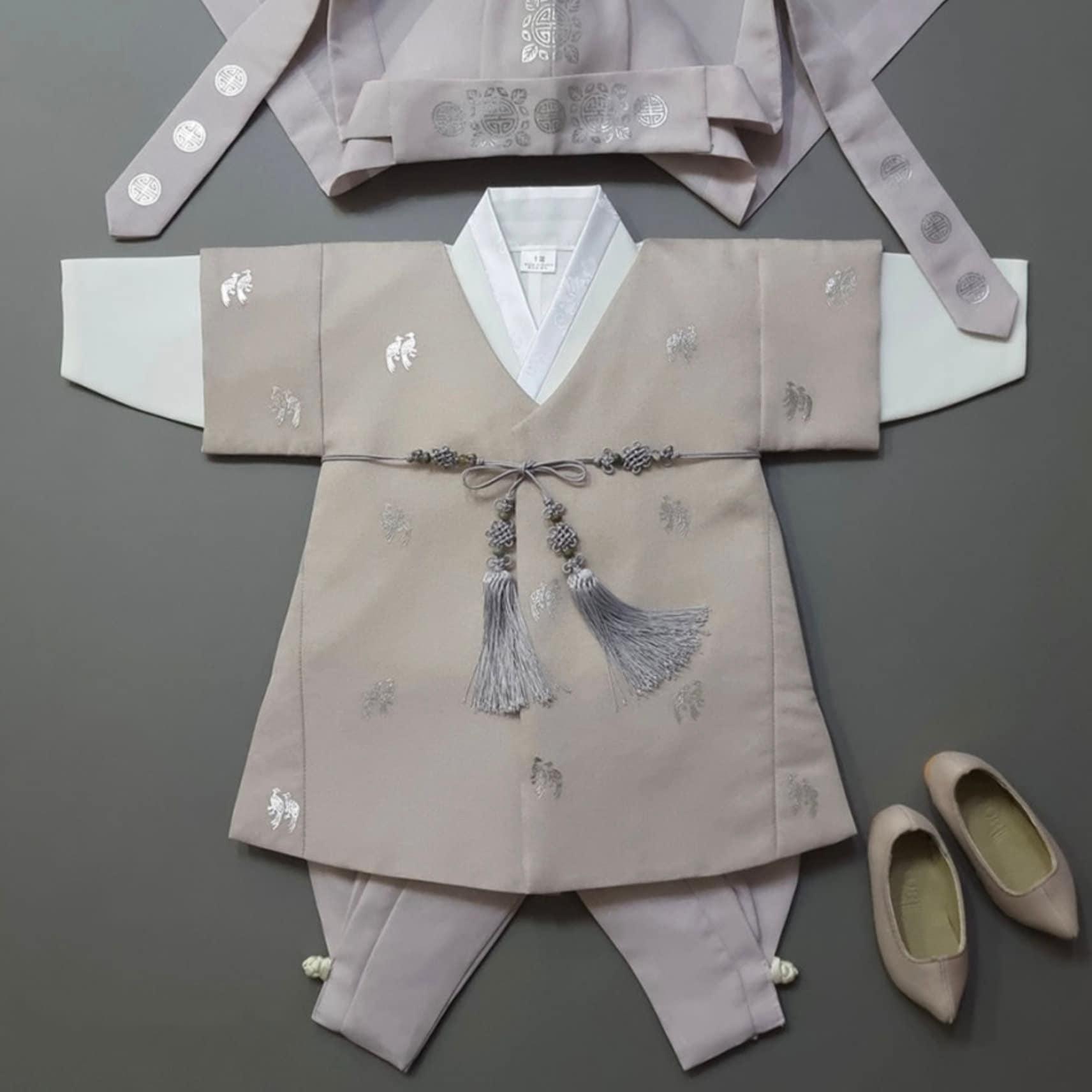 Joon D.Beige Foil 5 Color Pants Boy Hanbok (100D-10YR) - Native Korean