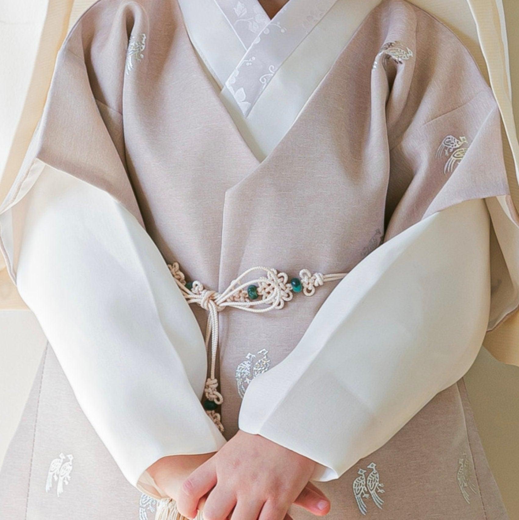 Joon D.Beige Foil Beige Boy Hanbok (100D-10YR) - Native Korean