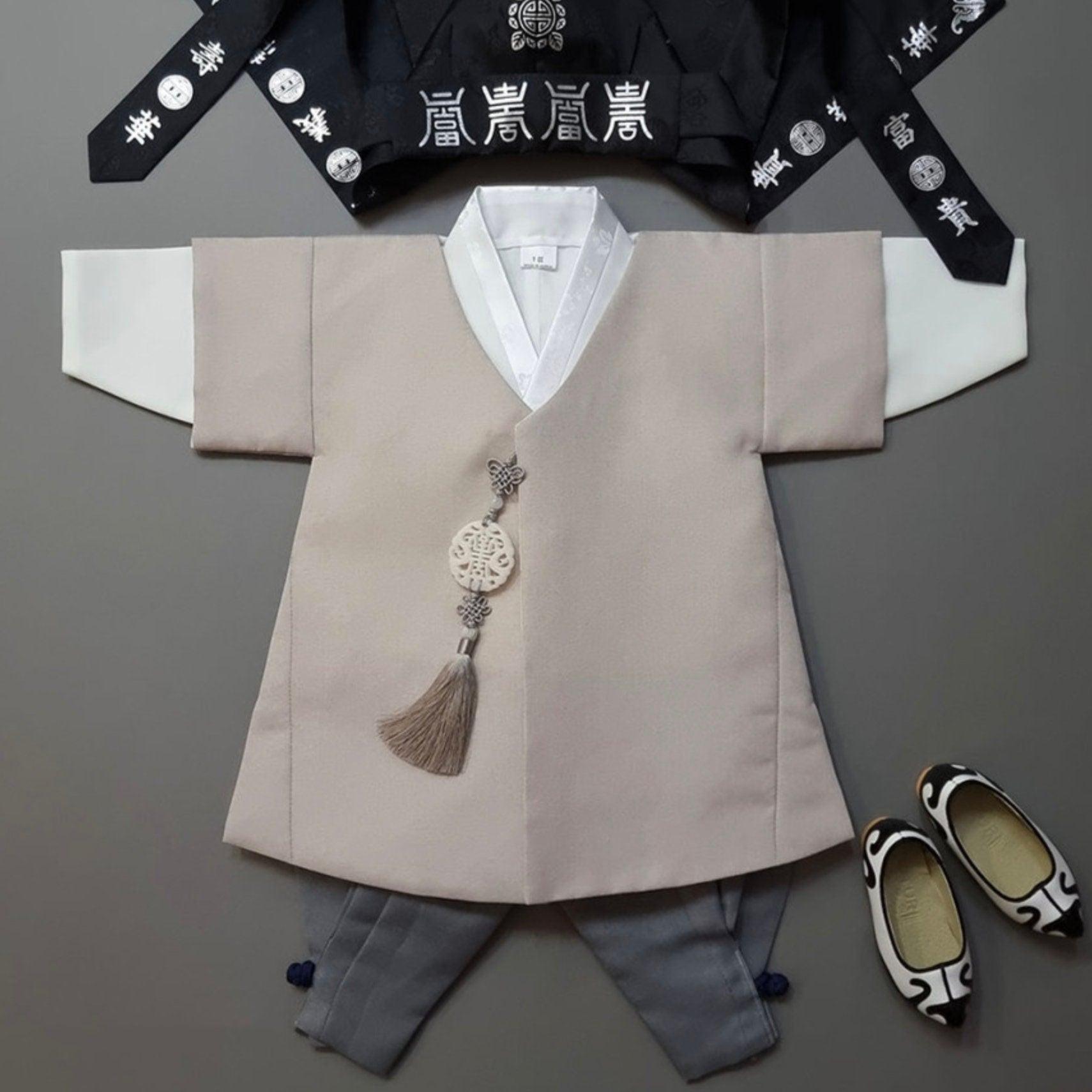 Joon D.Beige Solid Boy Hanbok (100D-10YR) - Native Korean