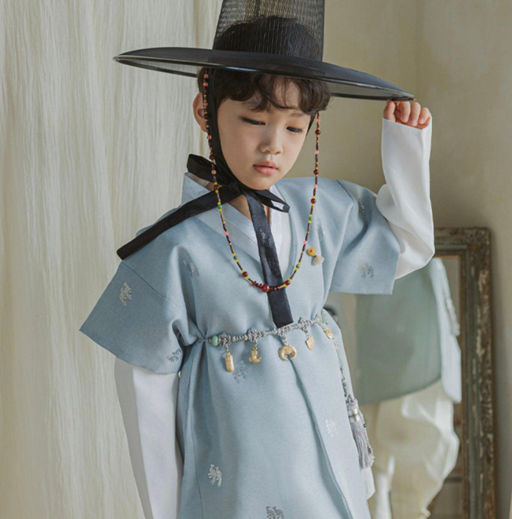 Joon D.Sky Foil Ivory Boy Hanbok (100D-10YR) - Native Korean
