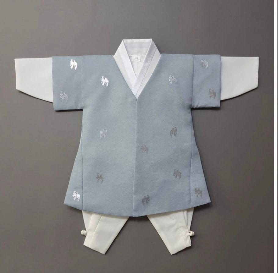 Joon D.Sky Foil Ivory Boy Hanbok (100D-10YR) - Native Korean