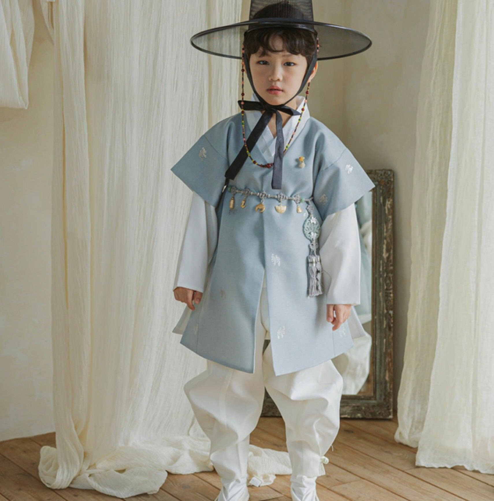 Joon D.Sky Foil Ivory Boy Hanbok (100D-10YR) - Native Korean