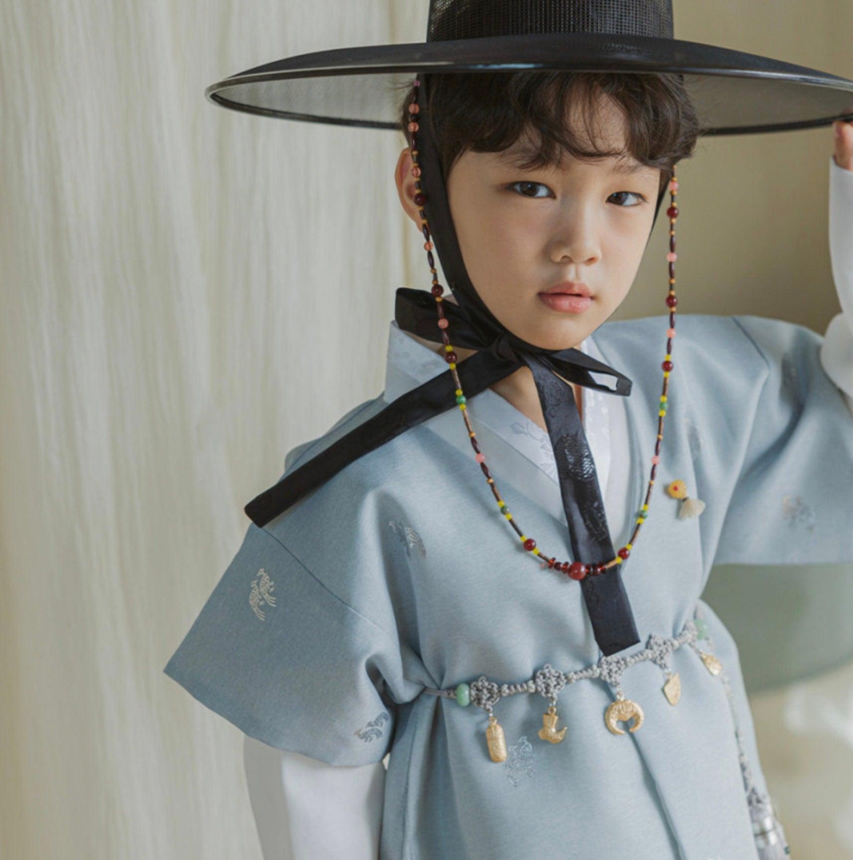 Joon D.Sky Foil Ivory Boy Hanbok (100D-10YR) - Native Korean
