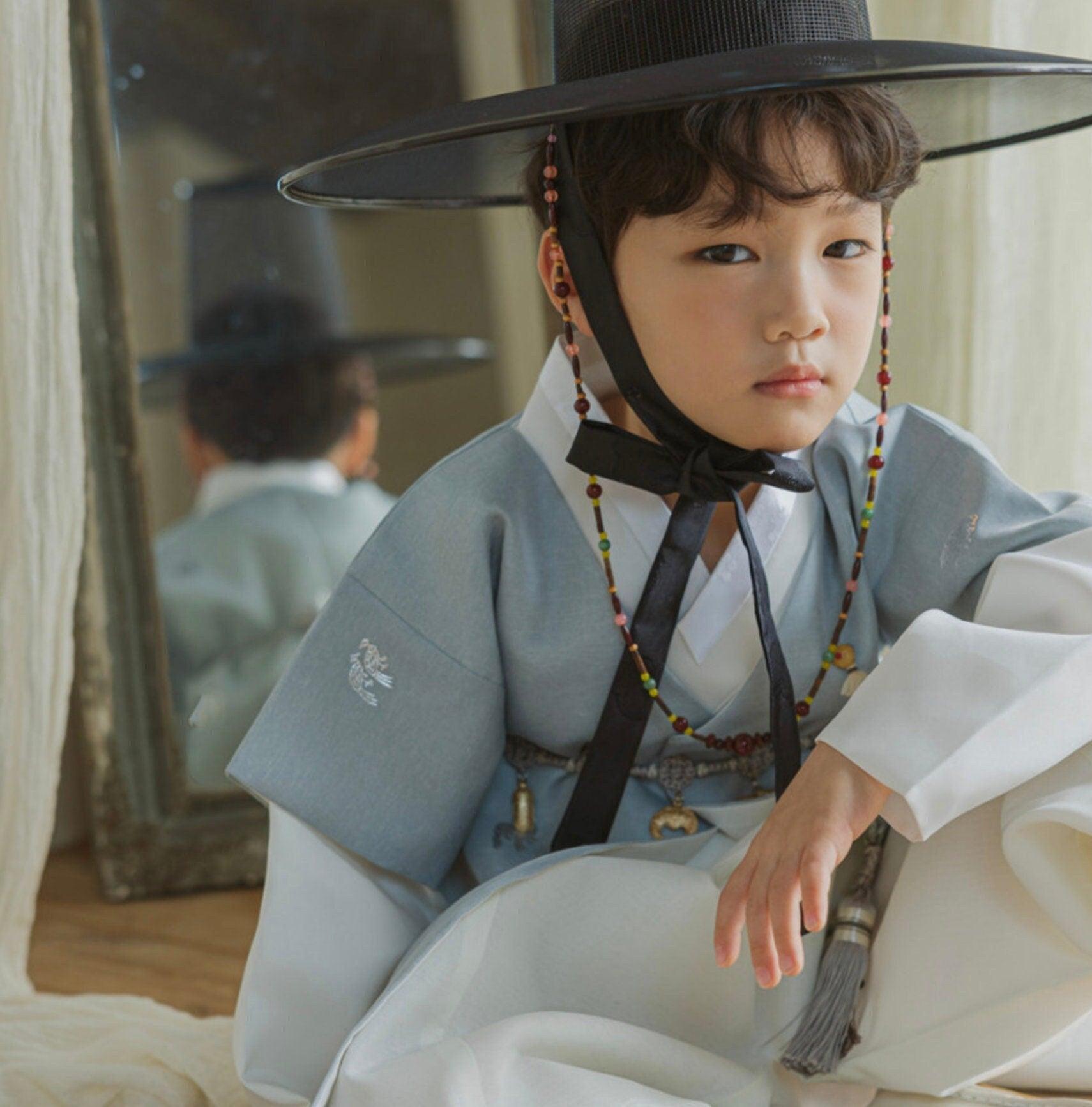 Joon D.Sky Foil Ivory Boy Hanbok (100D-10YR) - Native Korean