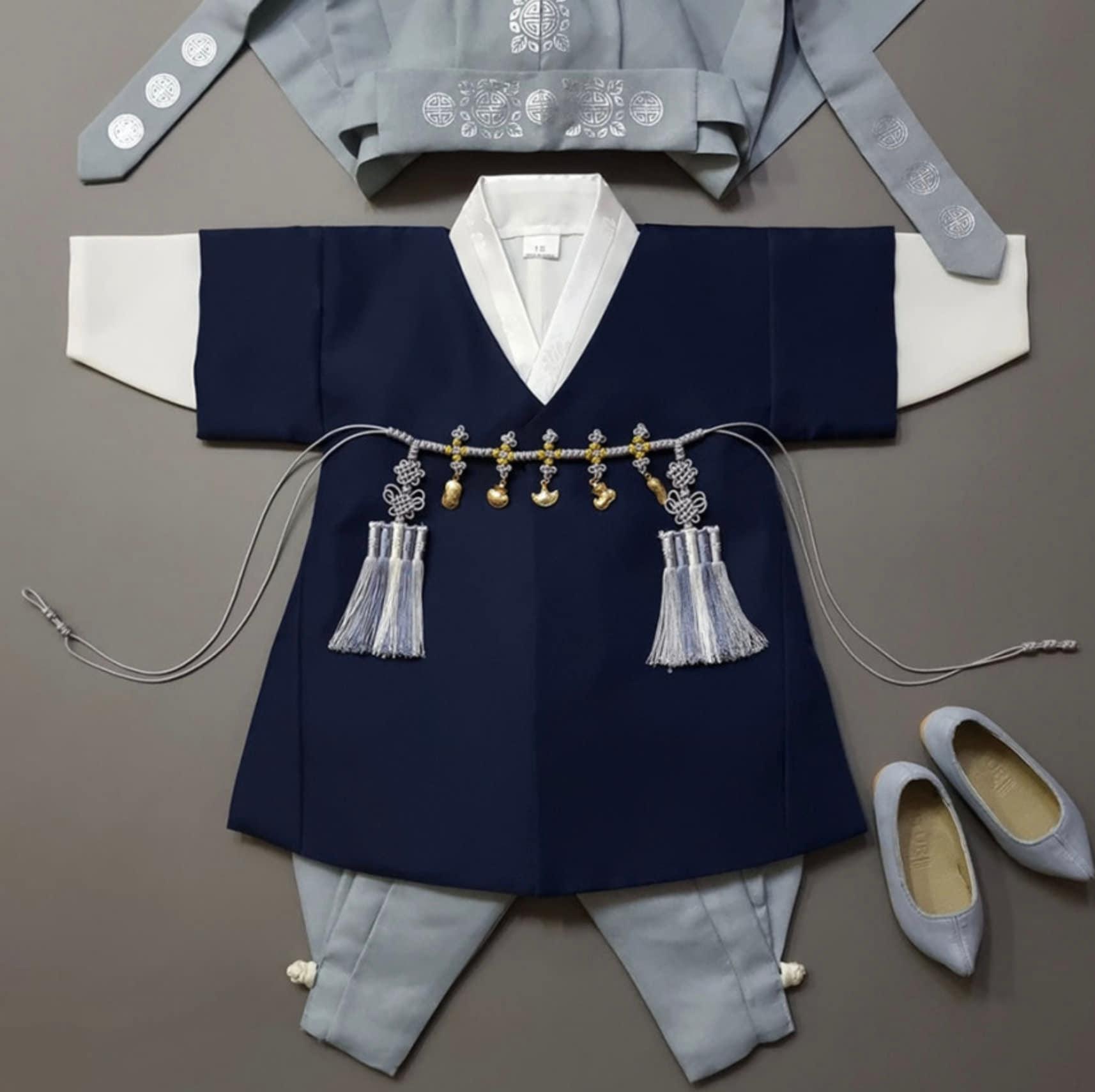 Joon Navy Solid 5 Color Pants Boy Hanbok (100D-10YR) - Native Korean