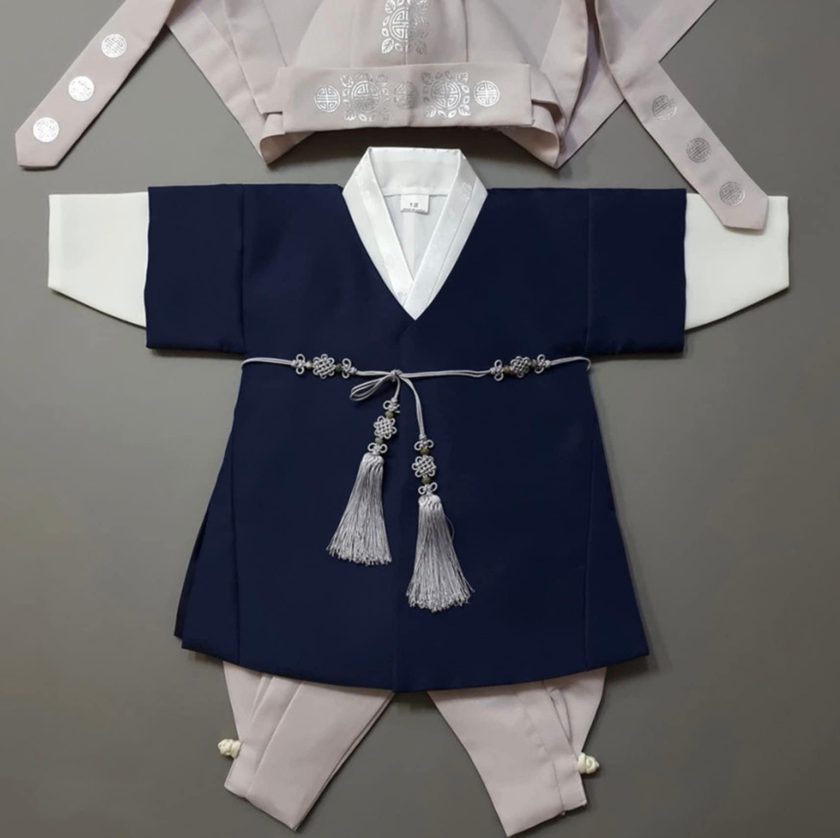 Joon Navy Solid Boy Hanbok (100D-10YR) - Native Korean