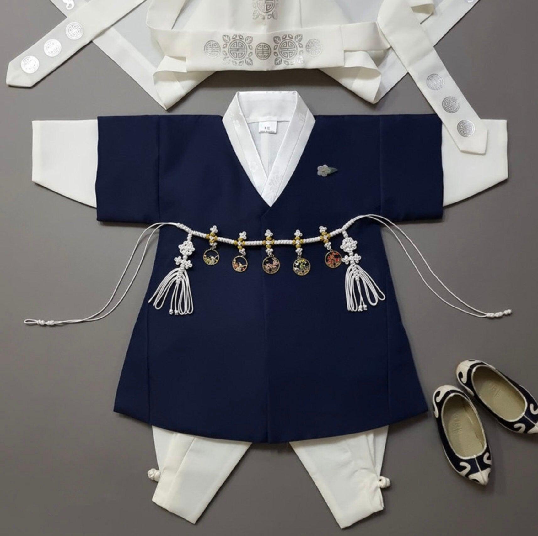 Joon Navy Solid Boy Hanbok (100D-10YR) - Native Korean