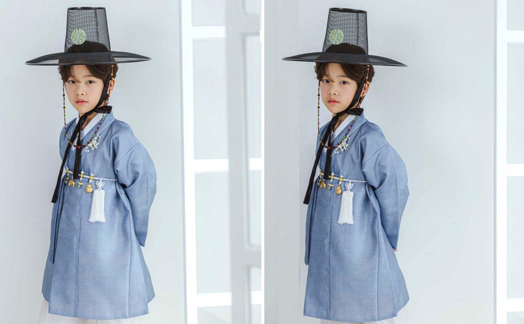 Joonhee Blue Boy Hanbok (100D-10YR) - Native Korean