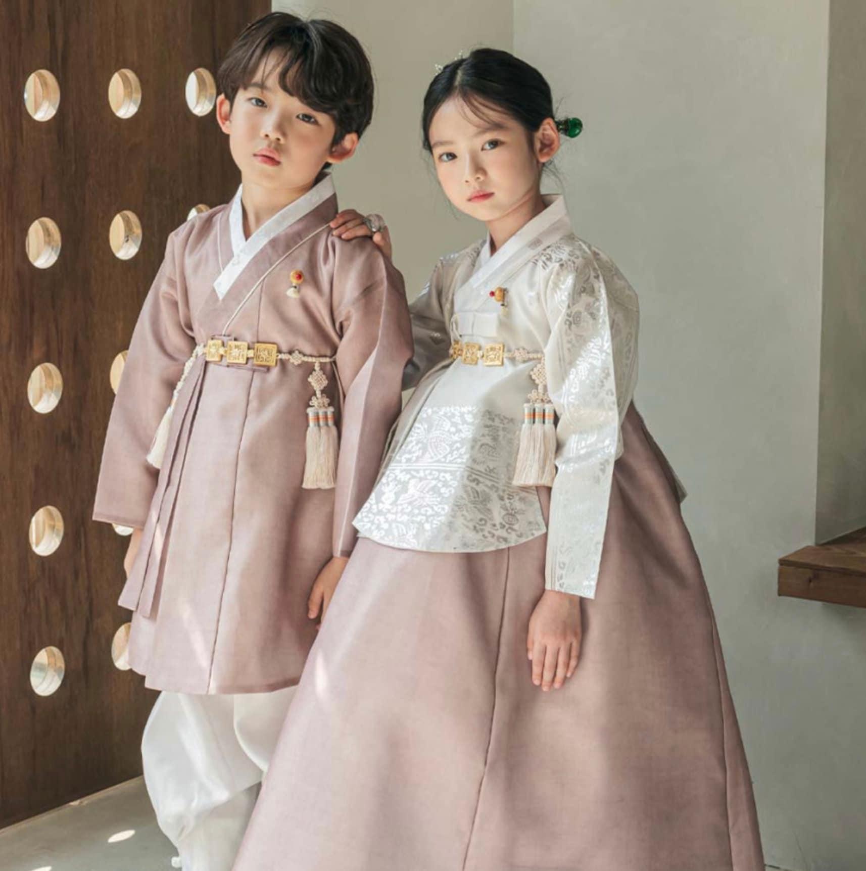 Joonhee Brown Light Beige Boy Hanbok (100D-10YR) - Native Korean