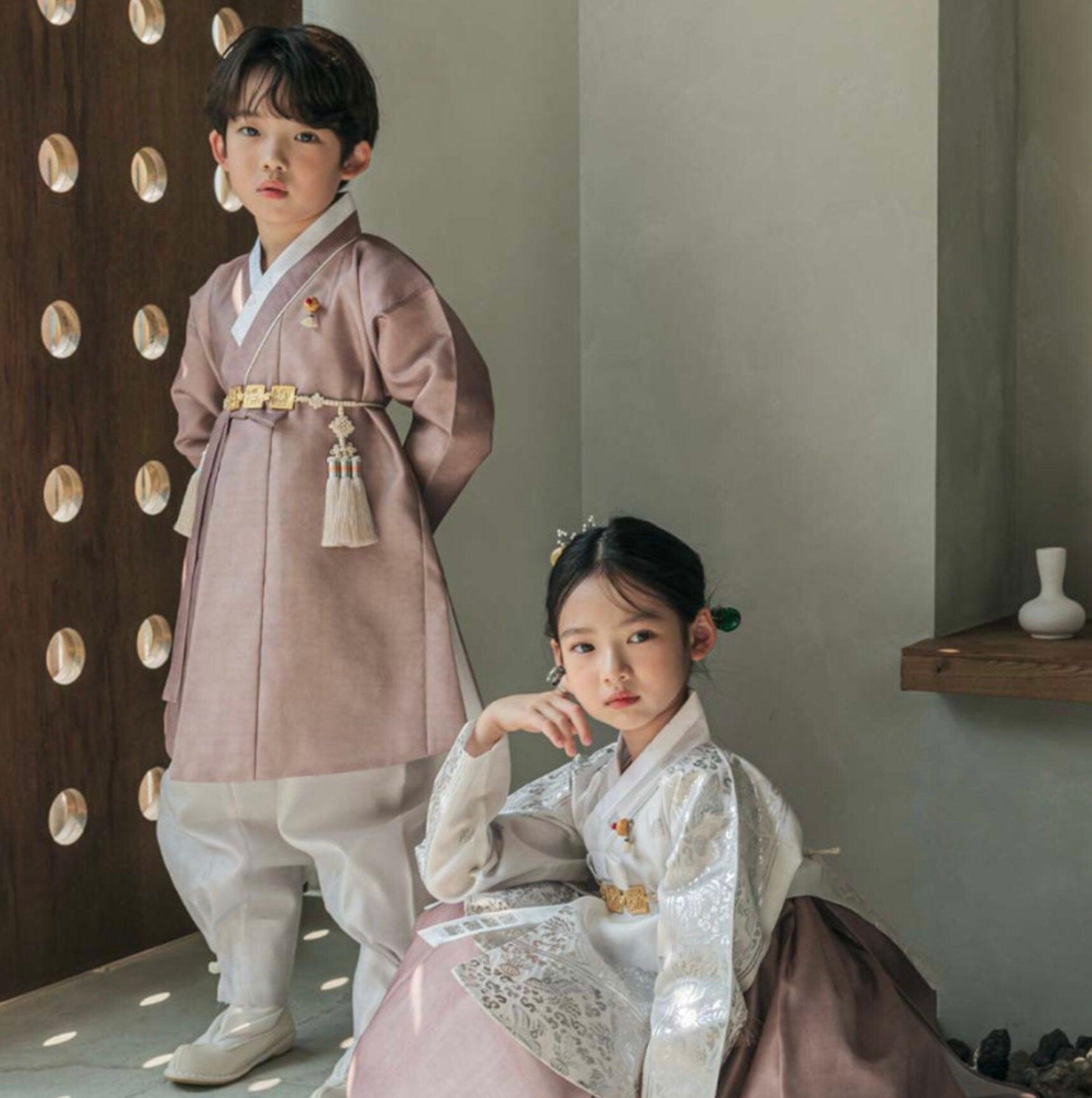 Joonhee Brown Light Beige Boy Hanbok (100D-10YR) - Native Korean