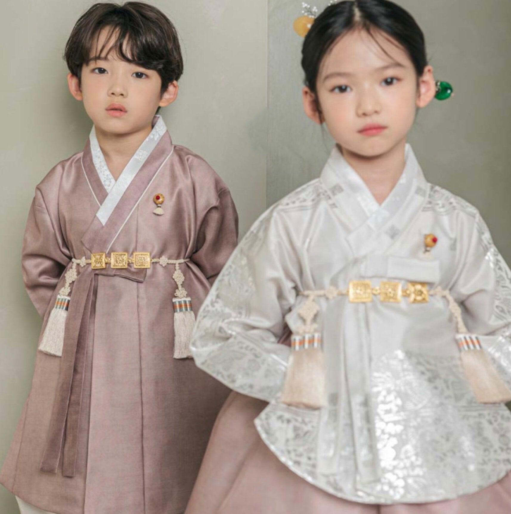 Joonhee Brown Light Beige Boy Hanbok (100D-10YR) - Native Korean