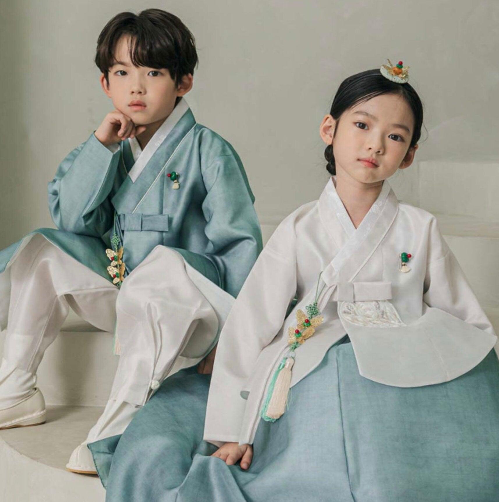 Joonhee Green Boy Hanbok (100D-10YR) - Native Korean