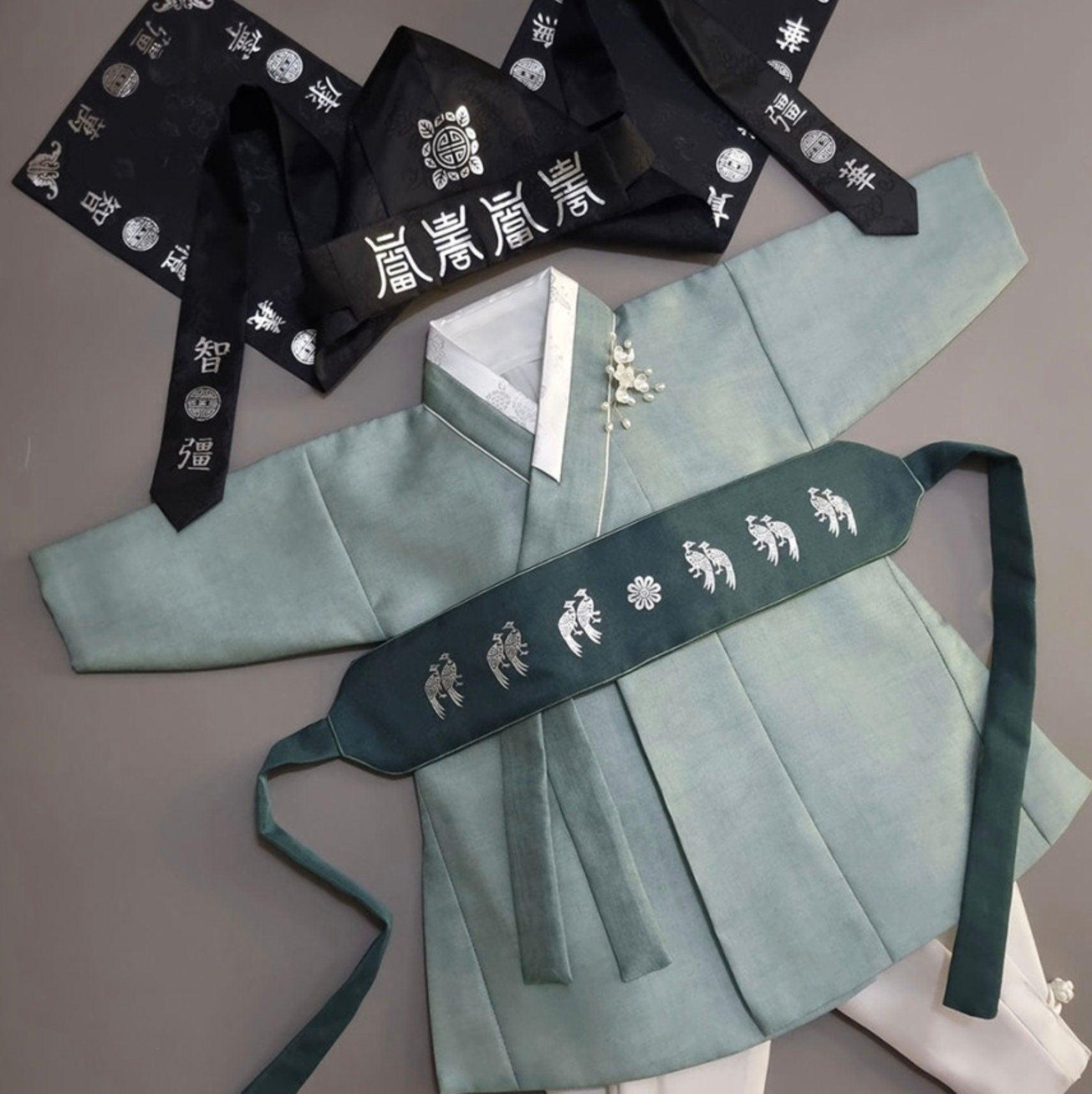 Joonhee Green Boy Hanbok (100D-10YR) - Native Korean