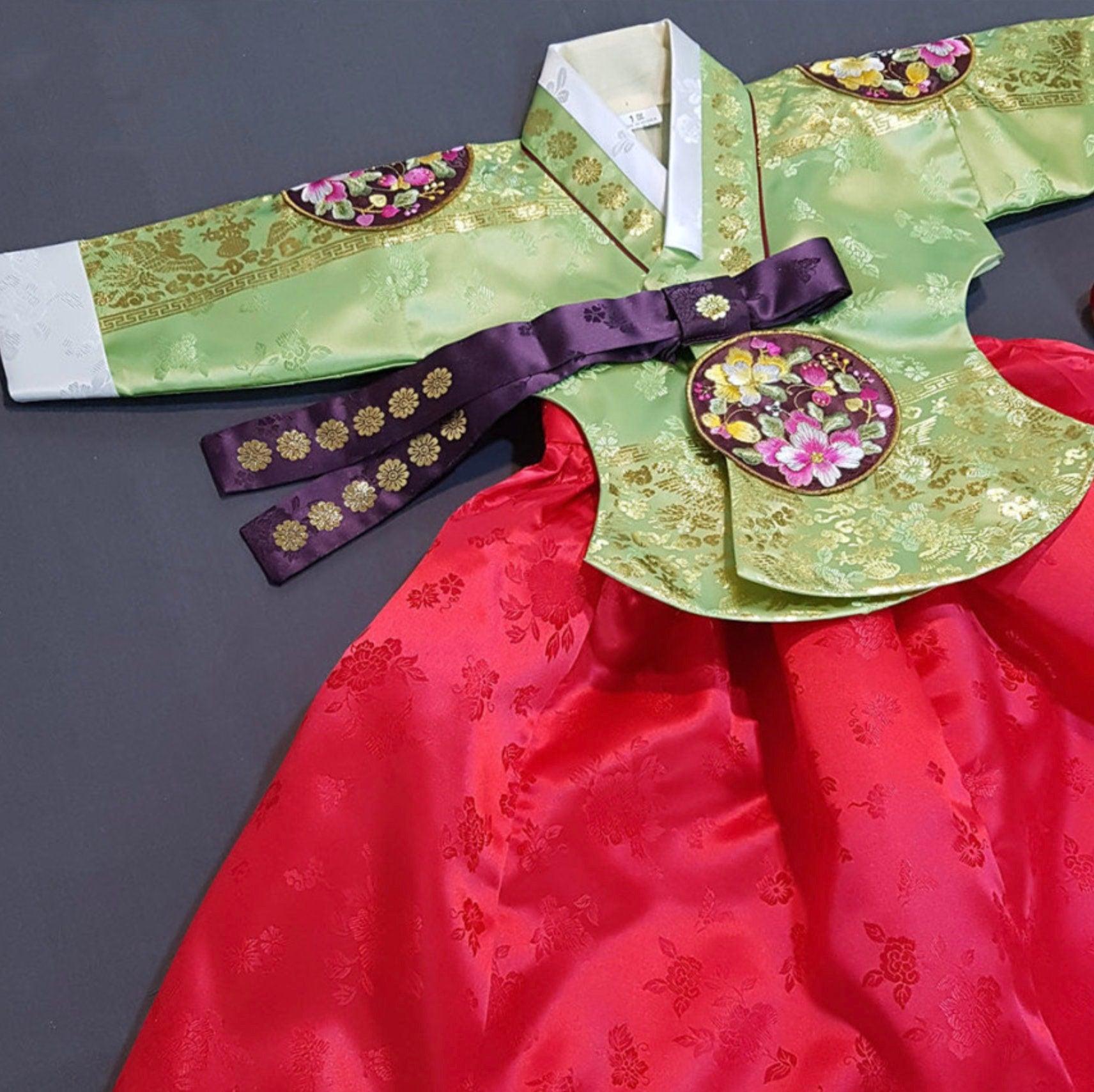 Kabin Lime Red Girl Hanbok (100D-12YR) - Native Korean