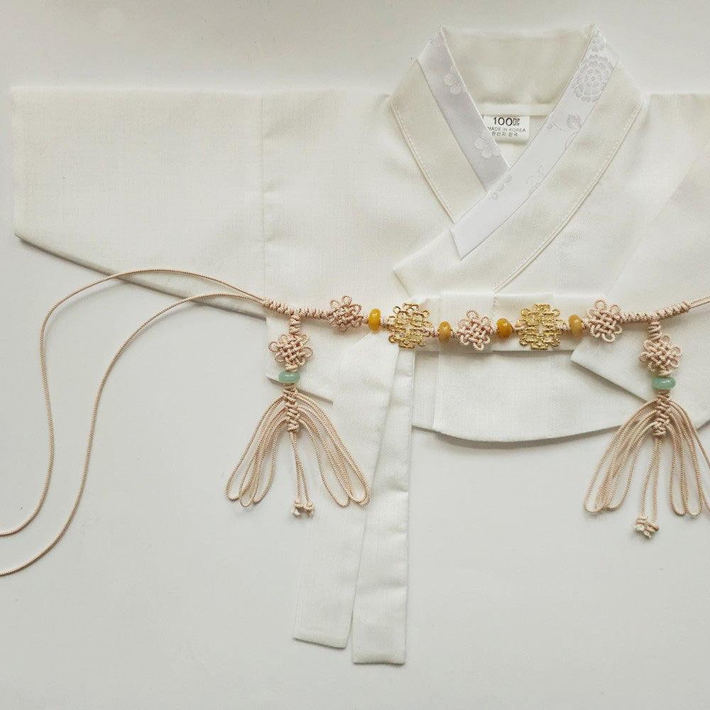 Knotted Gold/Silver Jade Belt - Native Korean