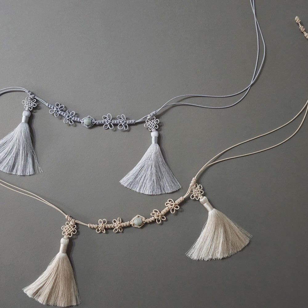 Knotted Jade Tassel Belt - Native Korean