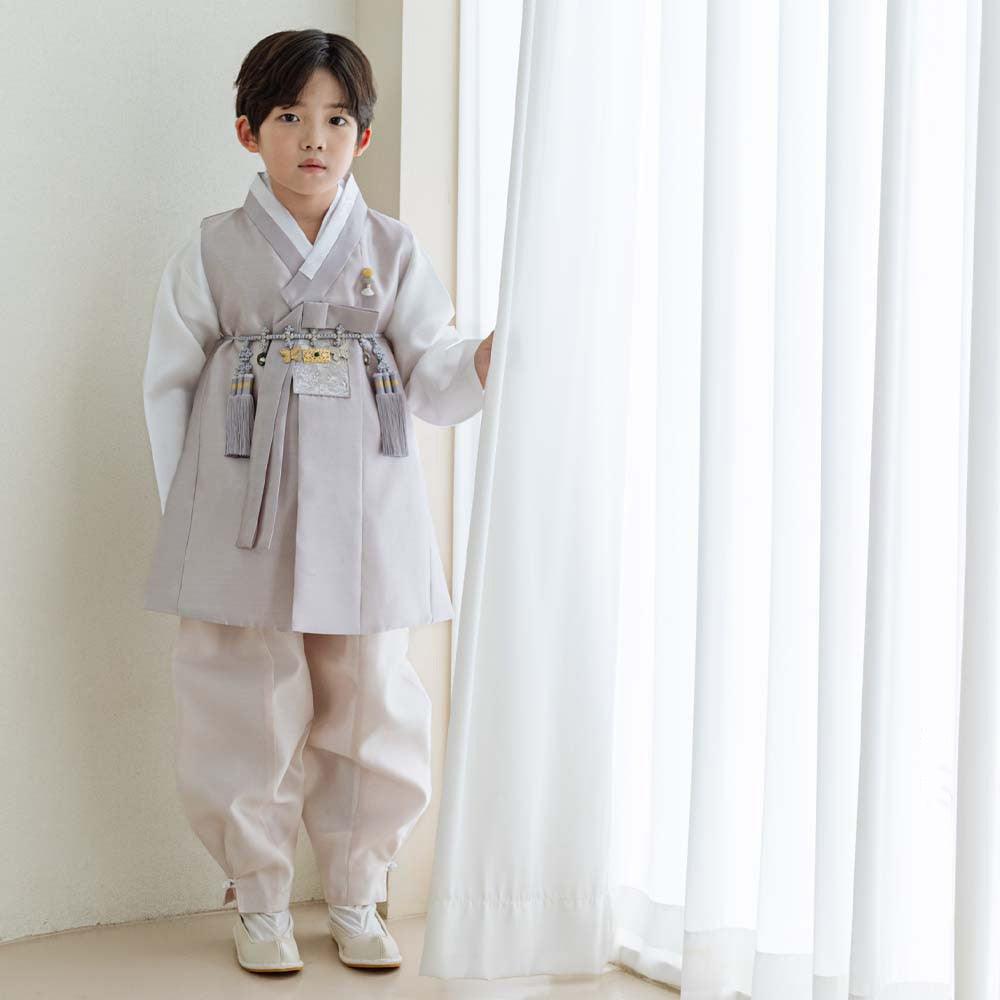 Kyoung-joon Gray Boy Hanbok (1-12YR) - Native Korean