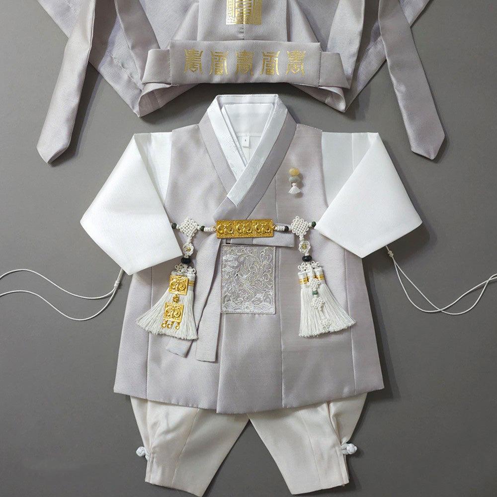 Kyoung-joon Gray Boy Hanbok (1-12YR) - Native Korean