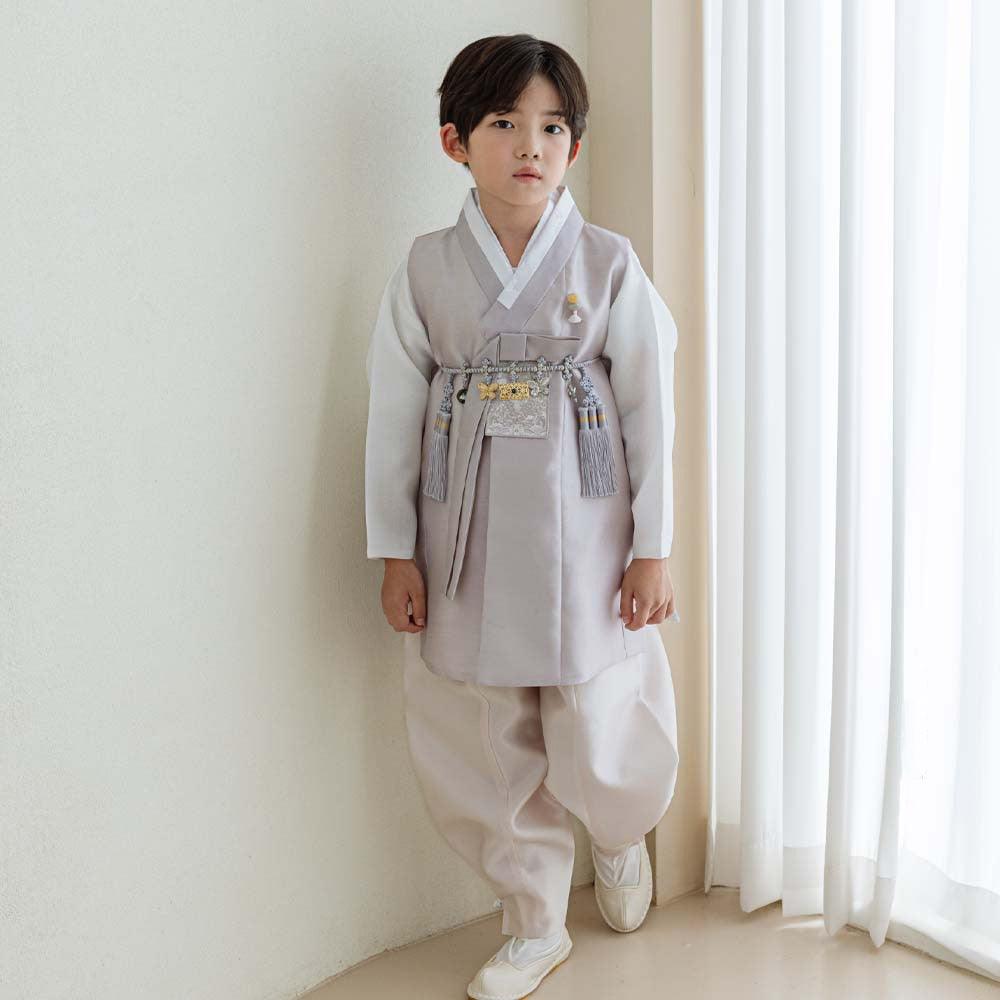 Kyoung-joon Gray Boy Hanbok (1-12YR) - Native Korean