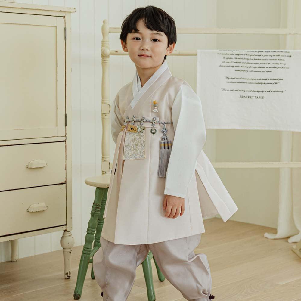 Kyoung-joon Light Beige Boy Hanbok (1-12YR) - Native Korean