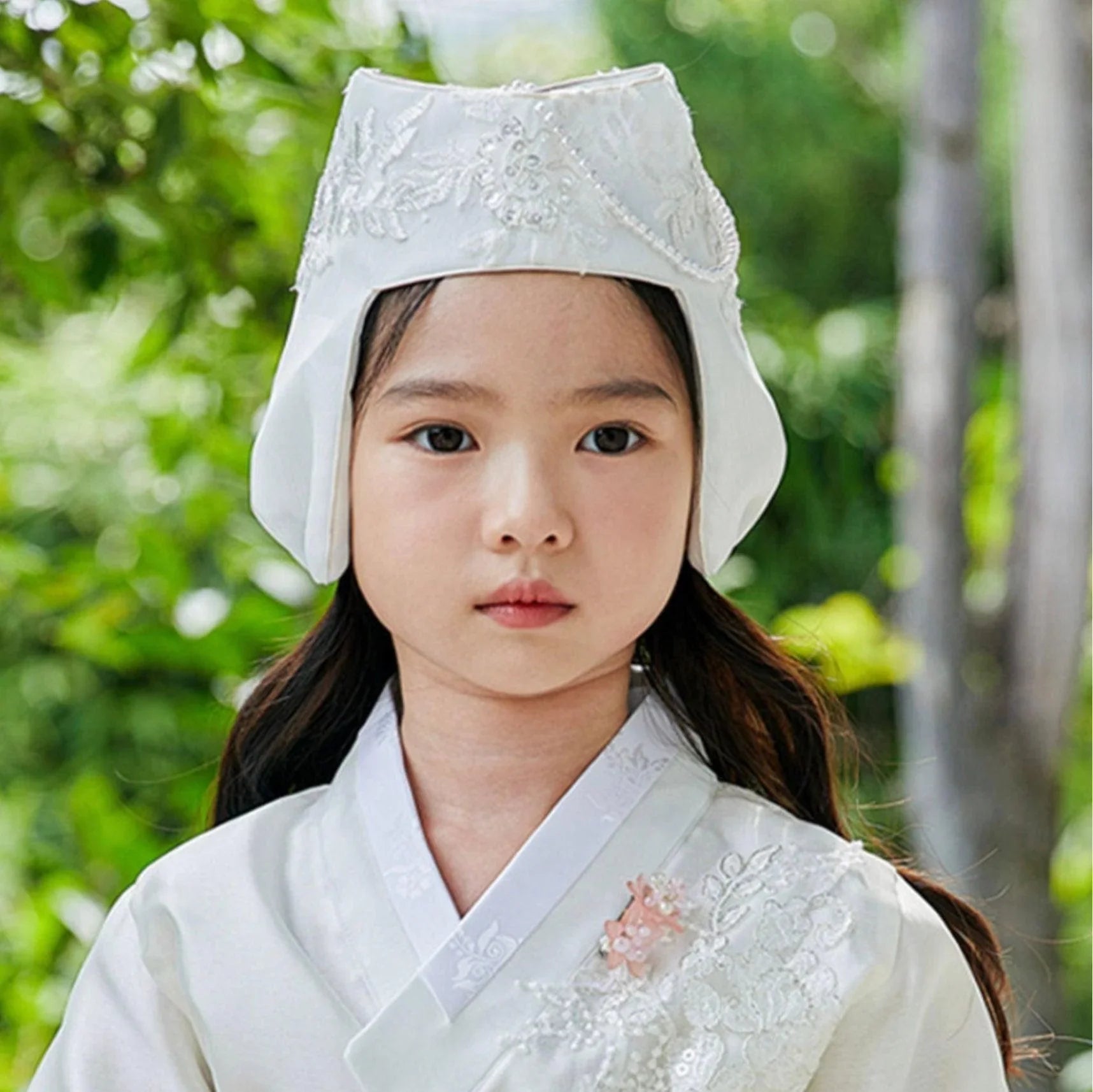 Lace Ribbon Jobawi for Girl Hanbok | Baby Hanbok Hat