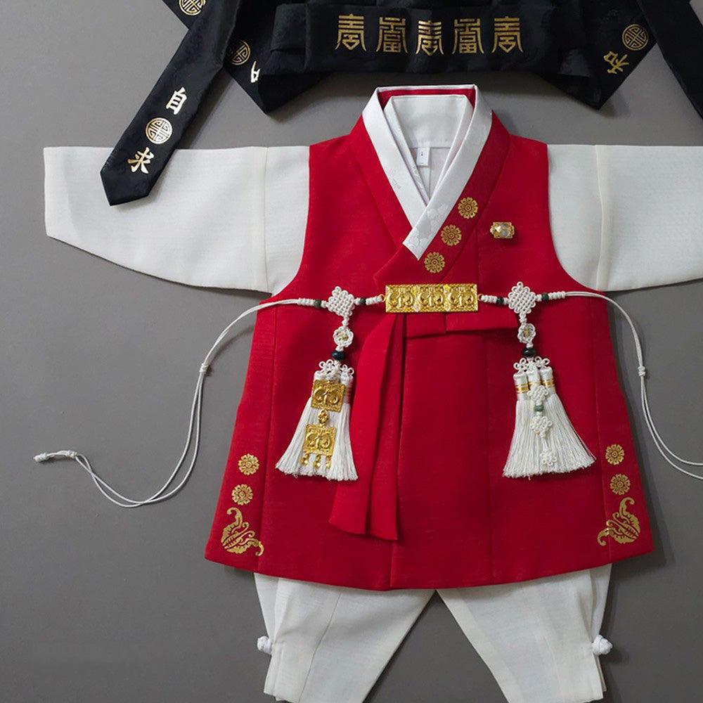 Lori Red Boy Hanbok (1-8YR) - Native Korean