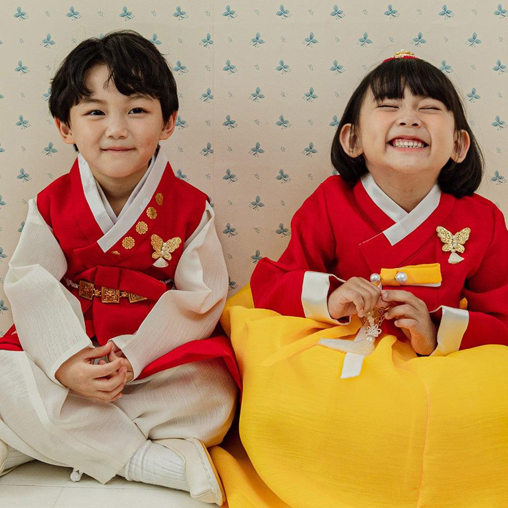 Lori Red Yellow Girl Hanbok (1-8YR) - Native Korean