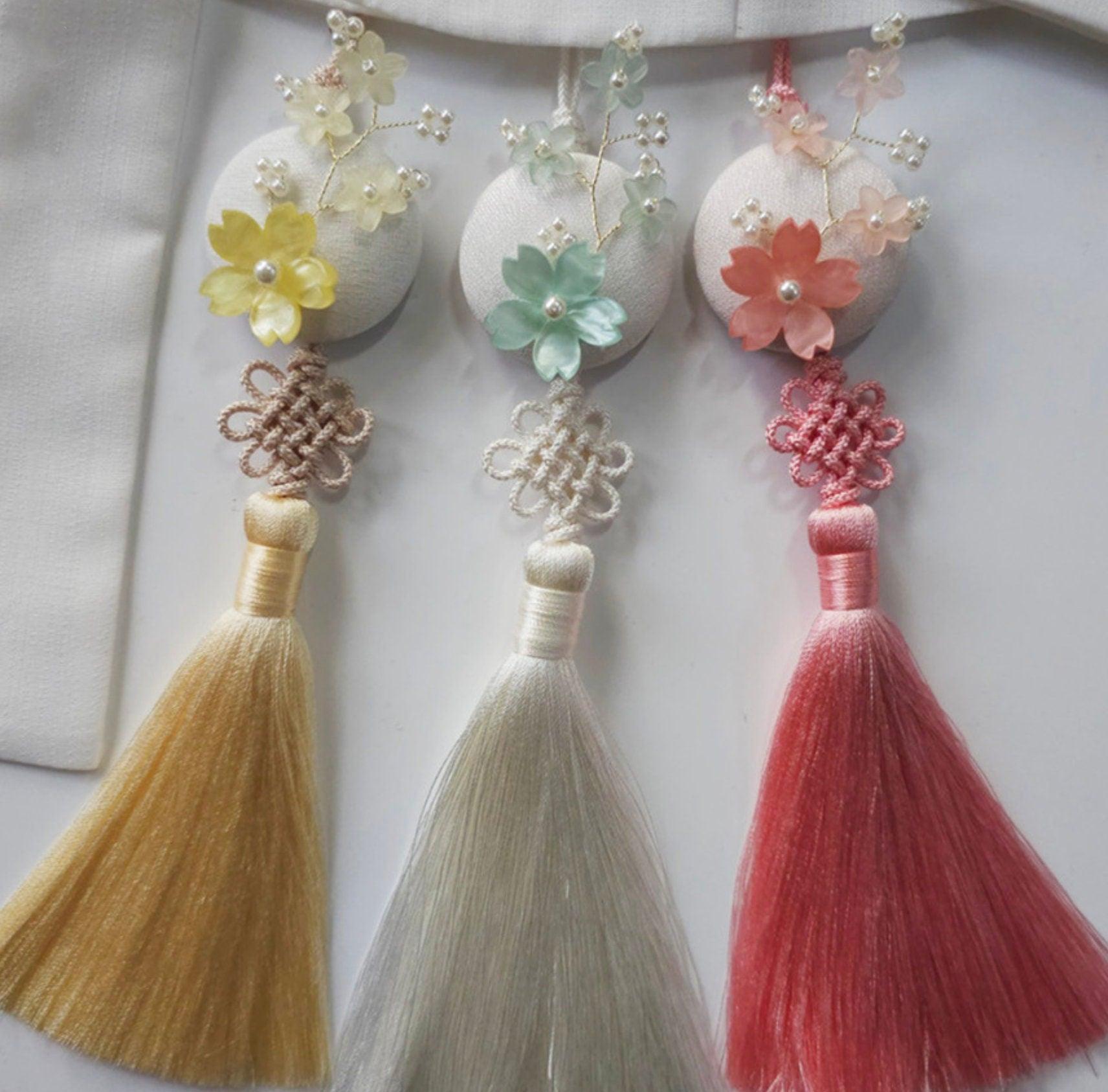 Lustrous Floral Tassel Norigae - Native Korean