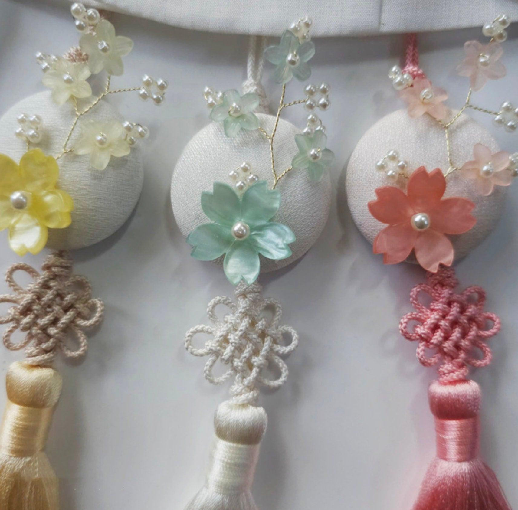 Lustrous Floral Tassel Norigae - Native Korean