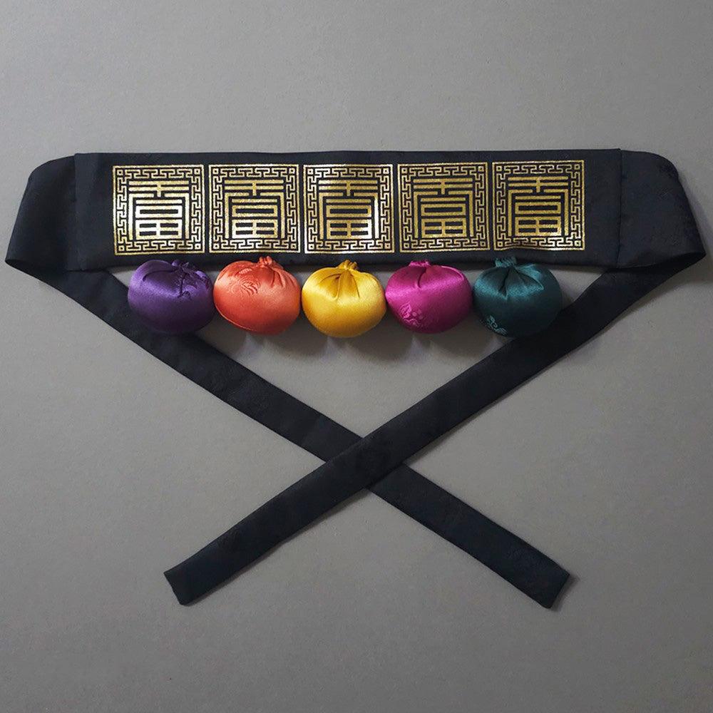 Luxurious Black Bell Cushion Belt - Native Korean