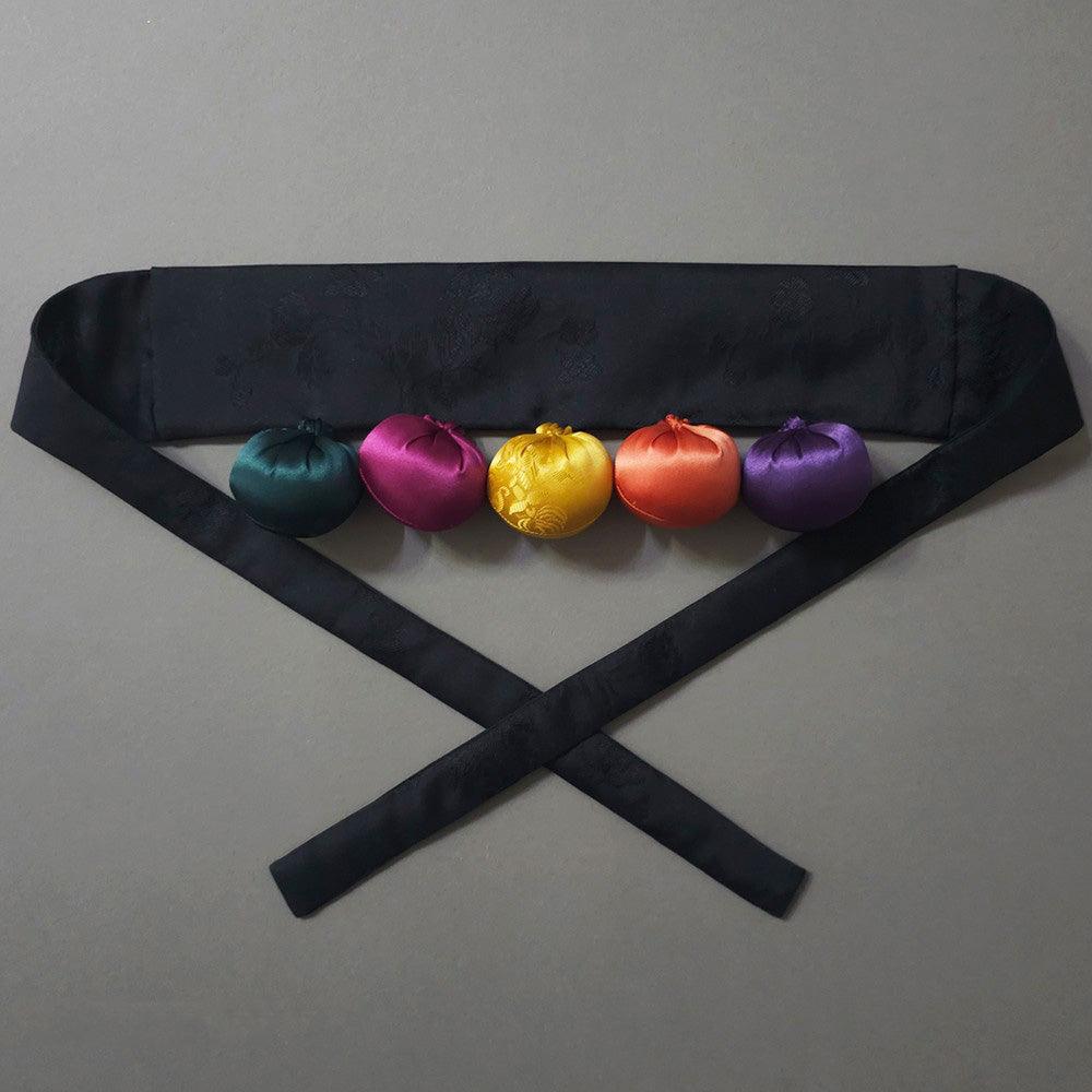Luxurious Black Bell Cushion Belt - Native Korean