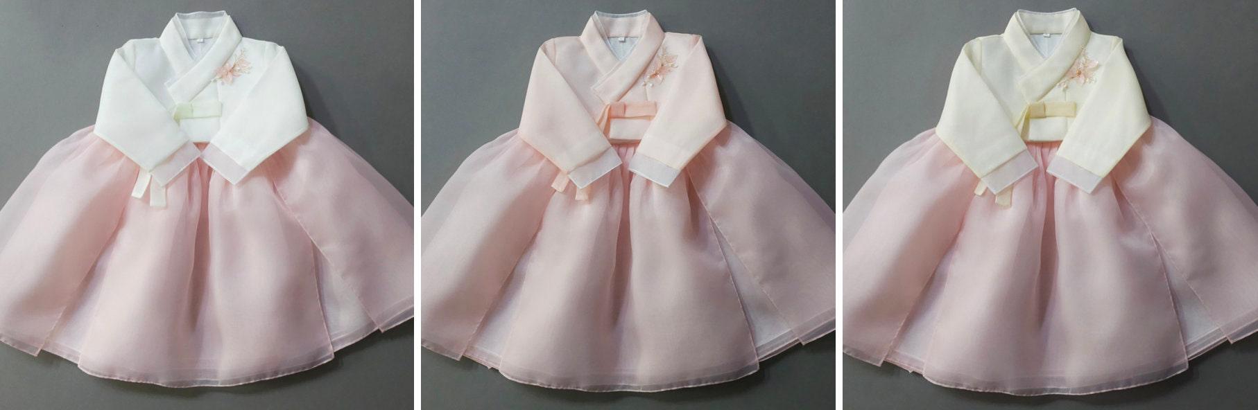 Miho Flared Pink Dress Girl Hanbok (1-8YR) - Native Korean