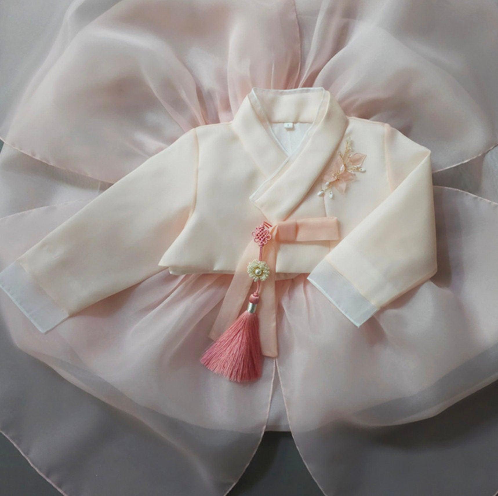 Miho Flared Pink Dress Girl Hanbok (1-8YR) - Native Korean