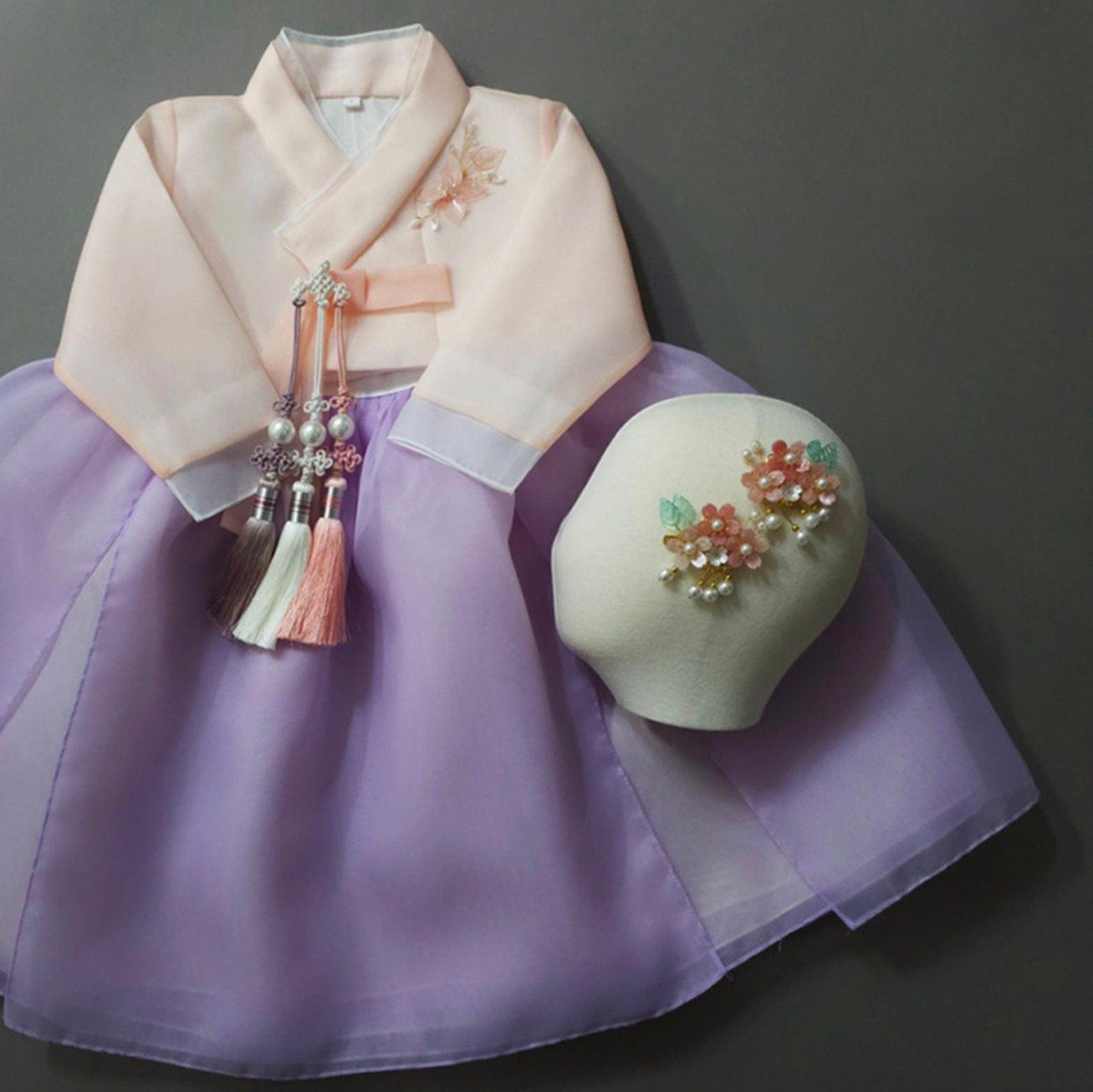 Miho Flared Purple Dress Girl Hanbok (1-8YR) - Native Korean