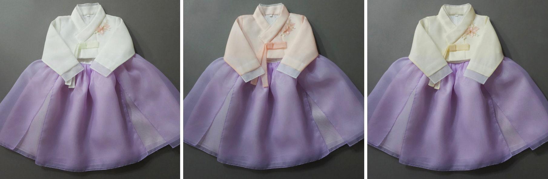 Miho Flared Purple Dress Girl Hanbok (1-8YR) - Native Korean
