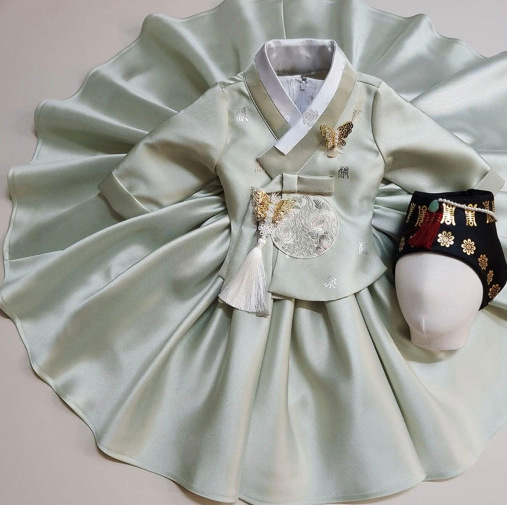 Mijoo Green Dress Girl Hanbok (100D-1YR) - Native Korean