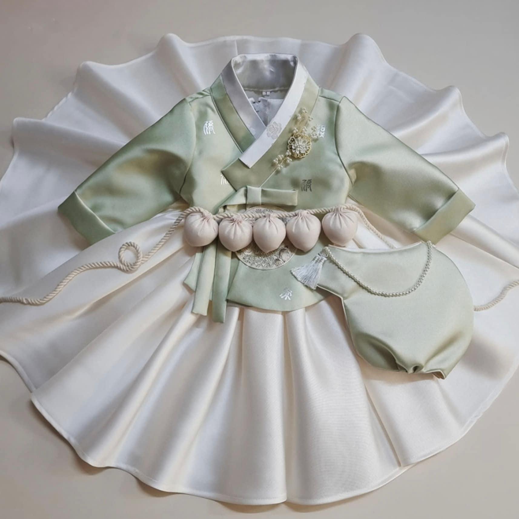 Mijoo Ivory Dress Girl Hanbok (100D-1YR) - Native Korean