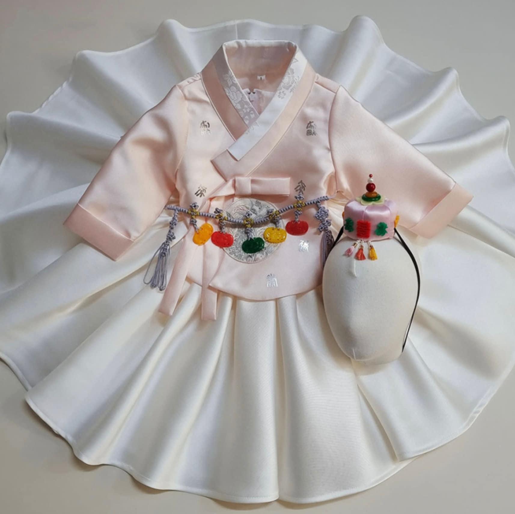 Mijoo Ivory Dress Girl Hanbok (100D-1YR) - Native Korean