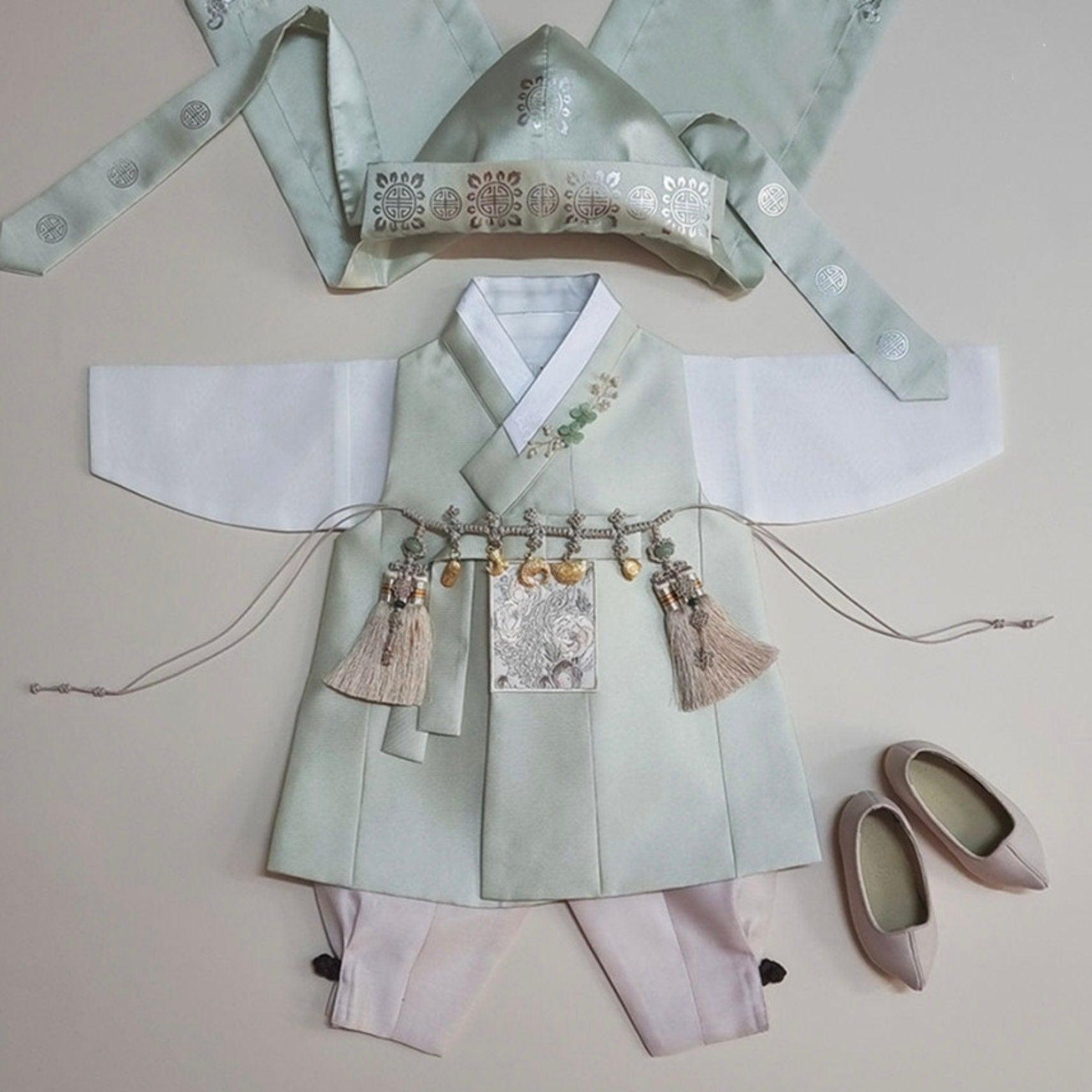 Mijoon Green Boy Hanbok (100D-1YR) - Native Korean