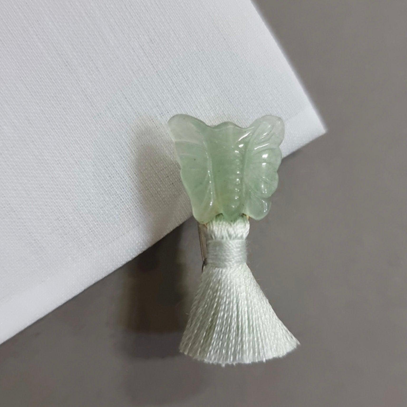 Mint Butterfly Tassel Brooch - Native Korean
