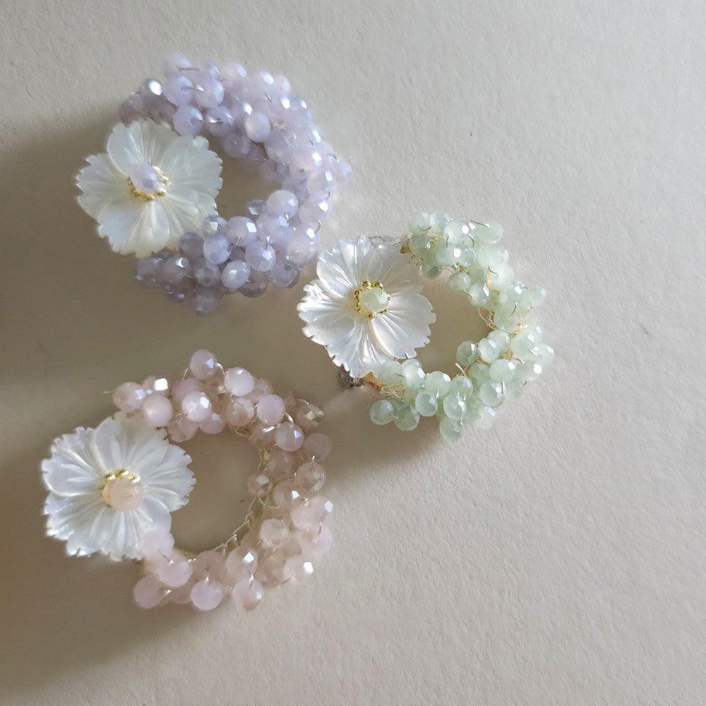 Mother of Pearl Floral Beads Brooch - Native Korean