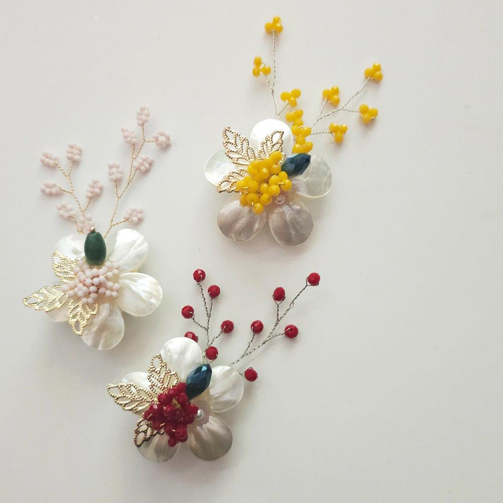 Mother of Pearl Floral Brooch - Native Korean