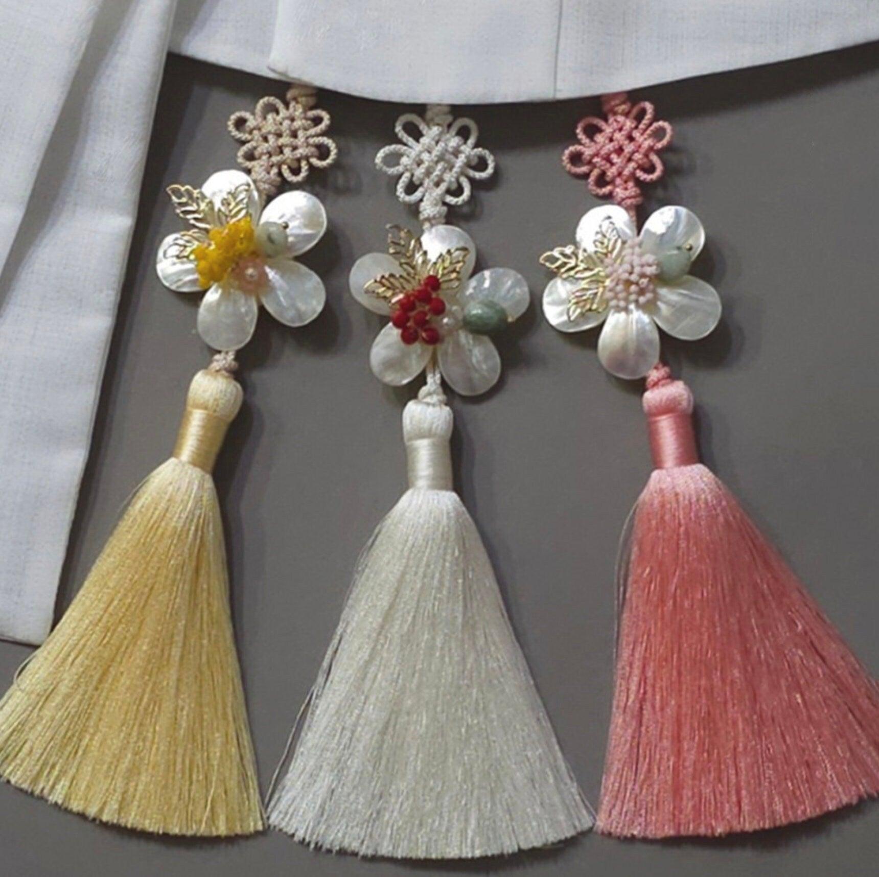 Mother of Pearl Floral Tassel Norigae - Native Korean